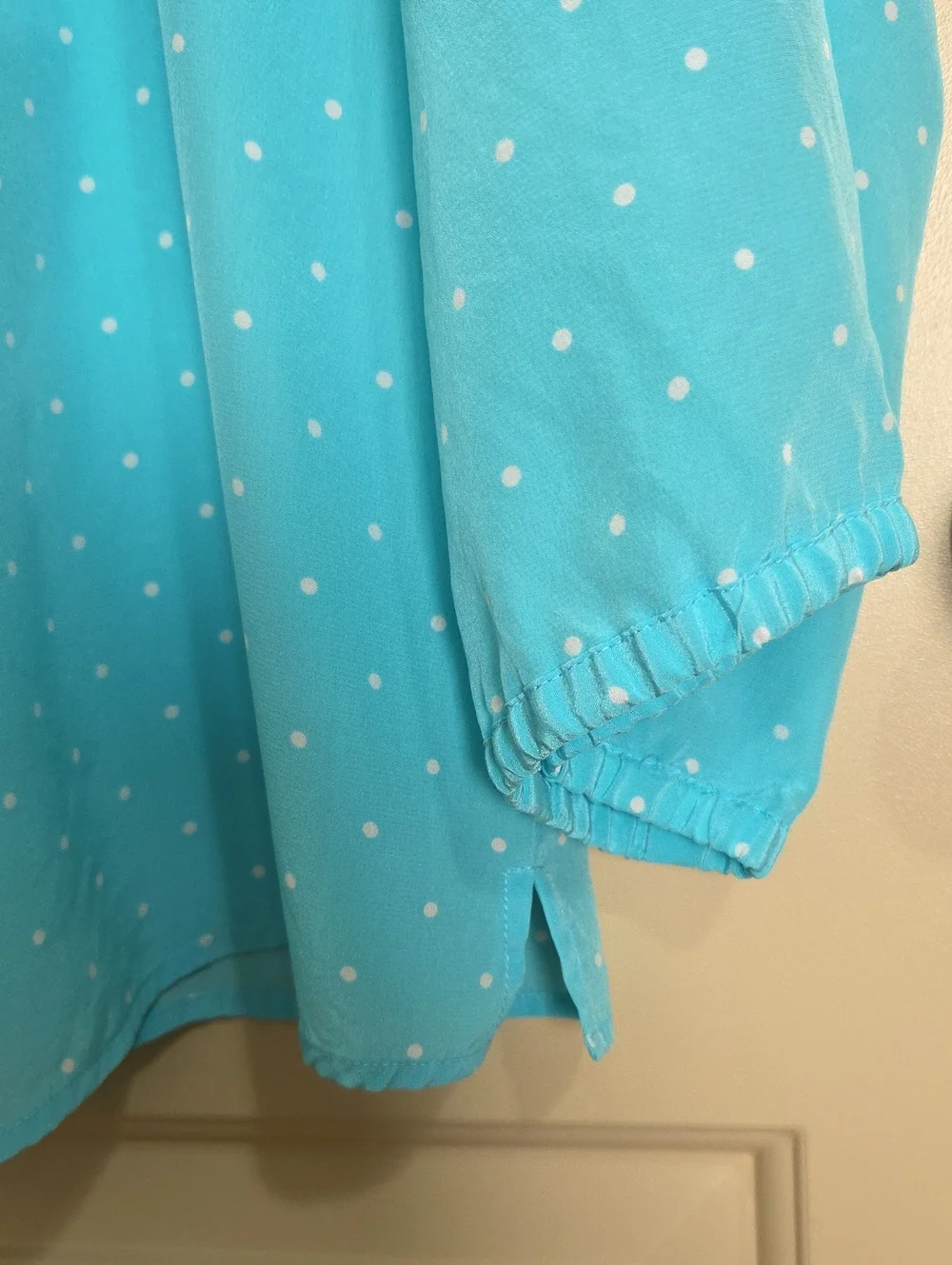 Lilly Pulitzer Light Blue Polka Dot Long-Sleeve Women's Blouse
